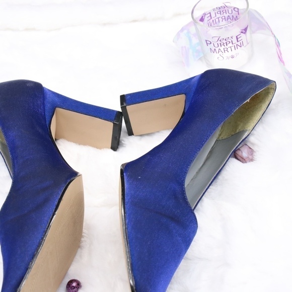𝅺ROYAL Blue Satin Heels - Picture 2 of 8
